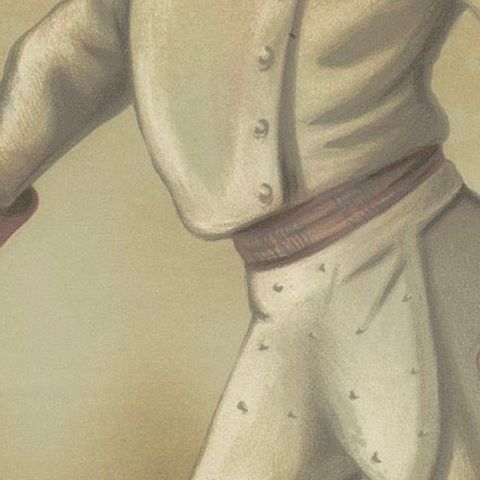 Elegant Defense: 'Henry' in Fencing Regalia, Vanity Fair by 'Ape', 1880, close-up 5