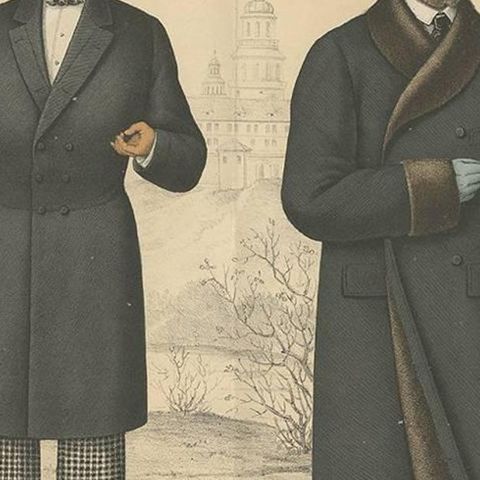 Original Antique Print of Men's Fashion, circa 1900, close-up 2