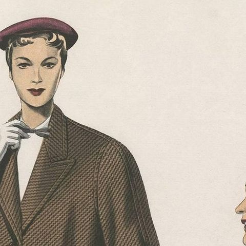 Antique Fashion Print , Published in Ladies Styles, 1951, close-up 1