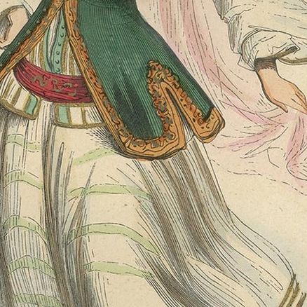 Jeune Fille Arménienne Antique Print, Costume Art, 19th Century, close-up 2