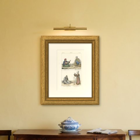 Greek Sailor, a Thessalian and Women of Kasos and Missolonghi, 1842, shown framed on a wall