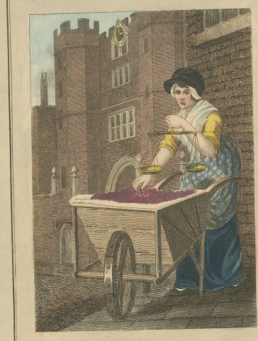 Cherries, St. James's Place, Cries of London, 1804, close-up 1