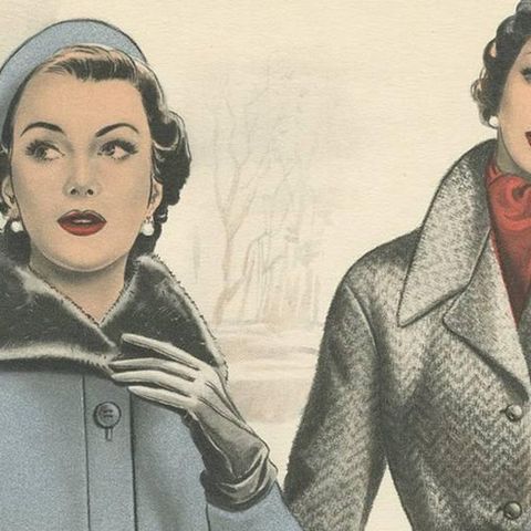 Antique Fashion Print 'Pl. 16529' published in Le Tailleur Moderne, 1954, close-up 1