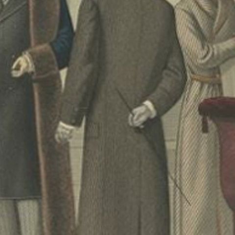 Antique Print of Fashion in February 1881 by Klemm & Weiss, circa 1900, close-up 2