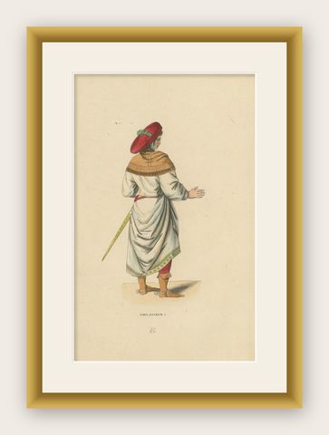 German Nobleman of the Middle Ages: Elegance in Profile, 1847, shown framed