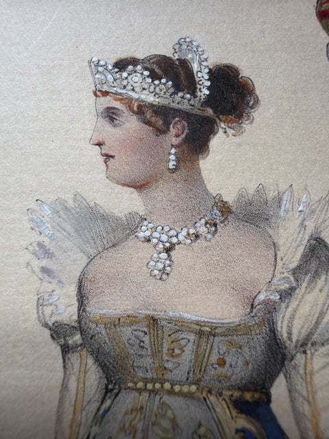 French First Empire Court Costume Lithograph, 1807, Published 1847, view 6