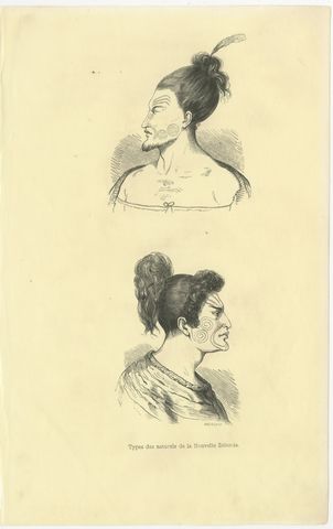Types of the Natives of New Zealand, Antique Wahlen Costume Print, 1843-1844, view 2