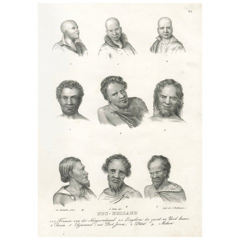 Portrait Study of Indigenous People of New Holland (modern-day Australia), 1836