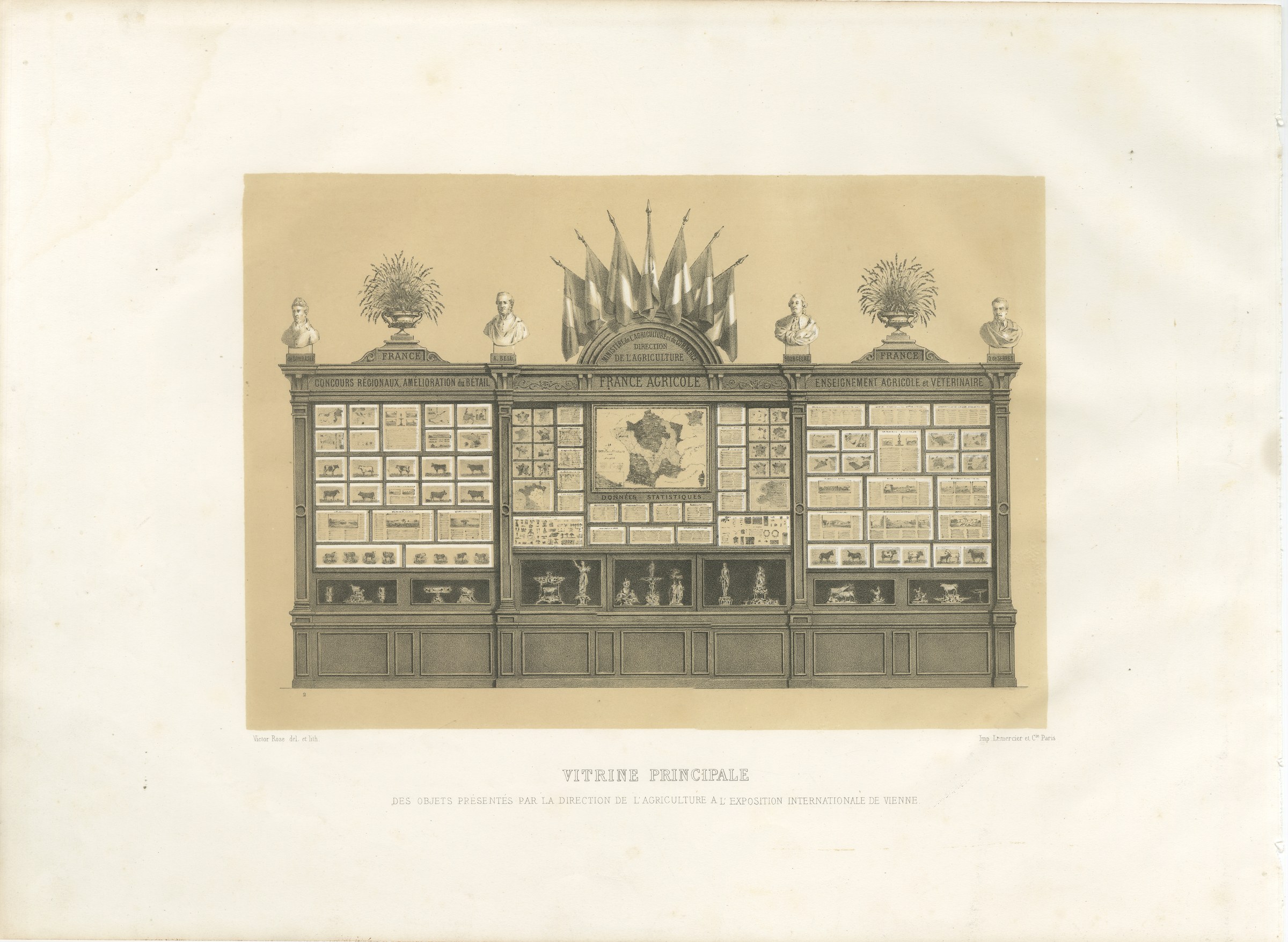 Antique Print of the French Agriculture Display, Vienna World Fair, 1873, view 2
