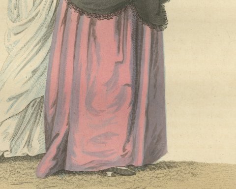 Burgher Woman and Daughter going to Church, Dutch Costume, 1811, close-up 2