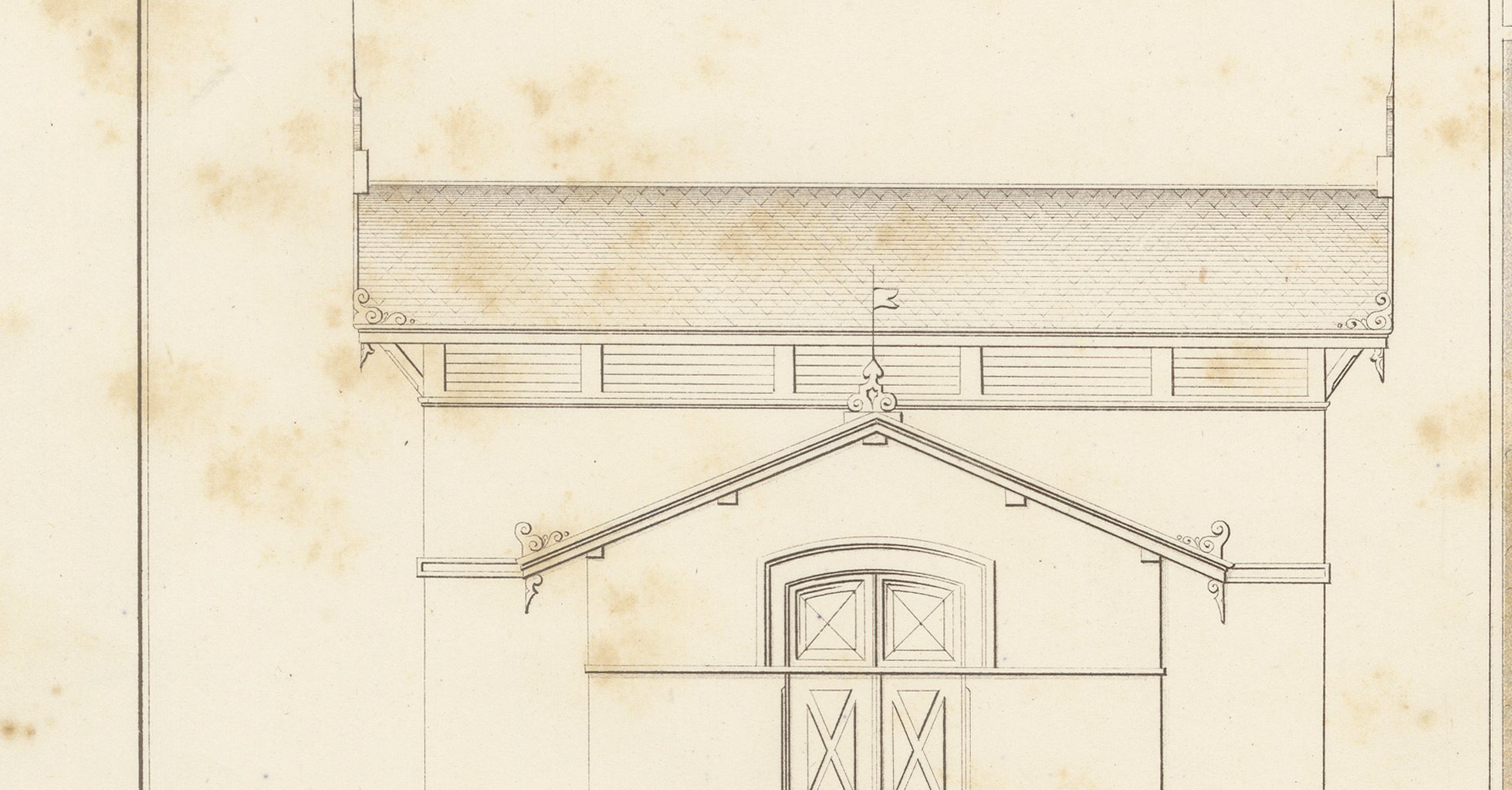 Coach House, Mijnsheerenland, Dutch Architecture Print, Leliman, 1865-1866, view 5
