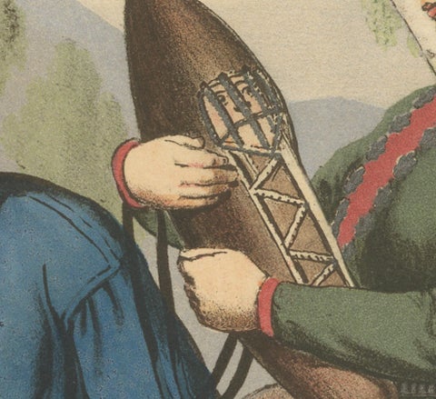 Sámi (Laplander) Costumes from Northern Norway, Helgeland Region, c.1860, close-up 1