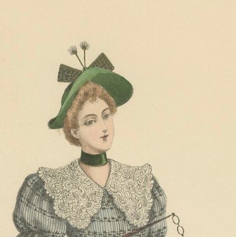 Victorian Daywear: Elegant Fashion Lithograph - the Exposition Universelle 1889, close-up 6