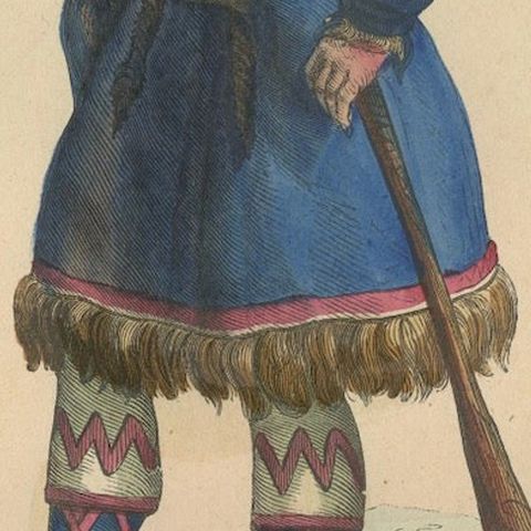 Traditional Kurek Attire in Handcolored Lithograph from 1844, close-up 6