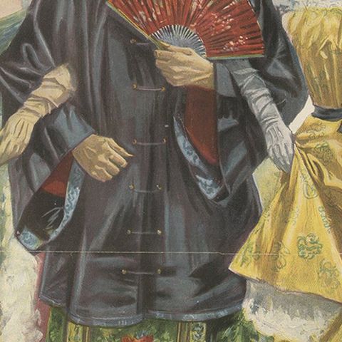 Oriental Carnival Costume Scene, “Faschingsfreuden” by Edward Cucuel, c. 1900, close-up 6