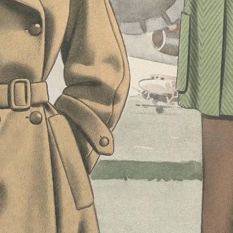 Vintage Fashion Print 'Pl.14319' Published in Ladies Styles, 1952, close-up 2