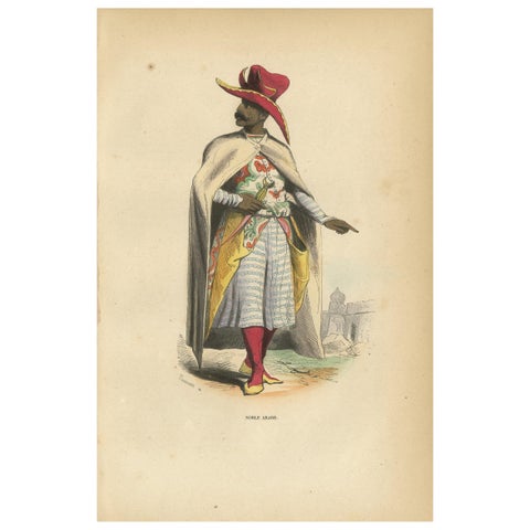 Antique Print of an Arab Nobleman by Wahlen '1843'