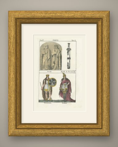 Druids, Pharamond's Sword and the Frankish Kings Pharamond and Clodio, 1842, shown framed