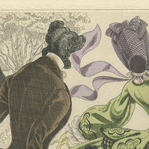 Antique Fashion Print by Kurt Hilscher, circa 1930, close-up 1