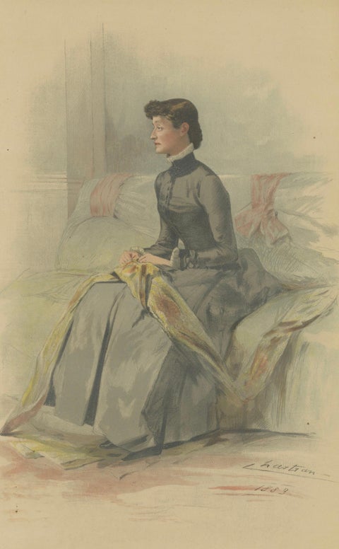 Elegant Victorian Lady Portrait, Vanity Fair Marchioness of Waterford 1883, close-up 2
