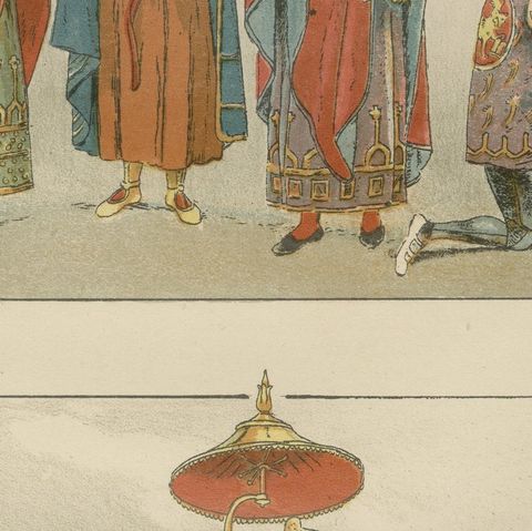 Venice 16th-Century Costumes, Doge and Nobility, Antique Wasmuth Plate (c.1880), close-up 5
