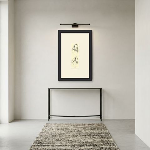 Native and Chief of Vannu, Vanikoro, Antique Wahlen Costume Print, 1843-1844, shown framed in a room