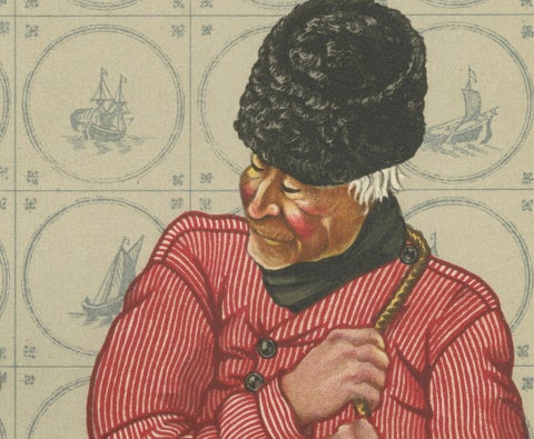 Cheerful Winter Outing: Volendam Men & Children in Holiday Dress (1932), close-up 3