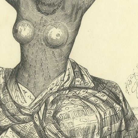 Javanese Dancer, Antique Wahlen Costume Print, 1843-1844, close-up 2