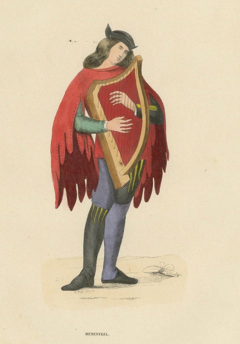 The Melancholic Minstrel: A Musical Performer's Attire, Published in 1847, close-up 4