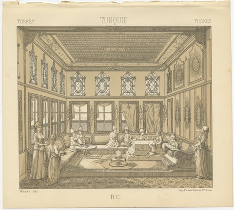 Ottoman Turkey Costume & Interior Lithographs, Paris c.1888 Set of 3, view 2