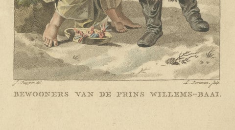 Prince William Sound Alaska Indigenous Family, Antique Costume Print, c.1805, close-up 6