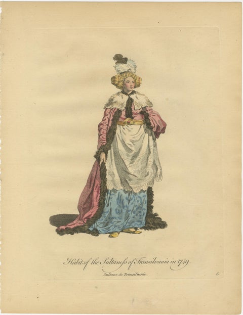 Set of 6 Ottoman Costume Prints, Hand-Colored Engravings, 1767, view 4