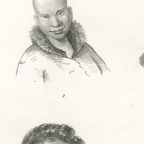 Portrait Study of Indigenous People of New Holland (modern-day Australia), 1836, close-up 5