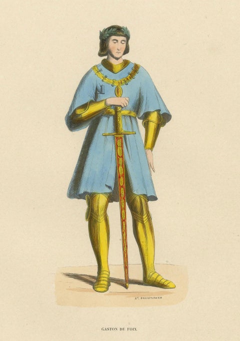 Noble Bearing: Gaston de Foix as Illustrated in 'Costume du Moyen Âge', 1847, close-up 4