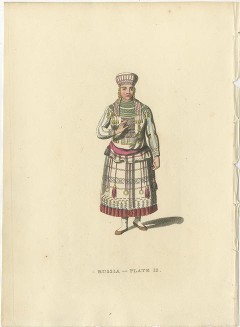Ethnic Elegance: The Mordvin Attire of 19th-Century Russia Engraved, 1814, view 4