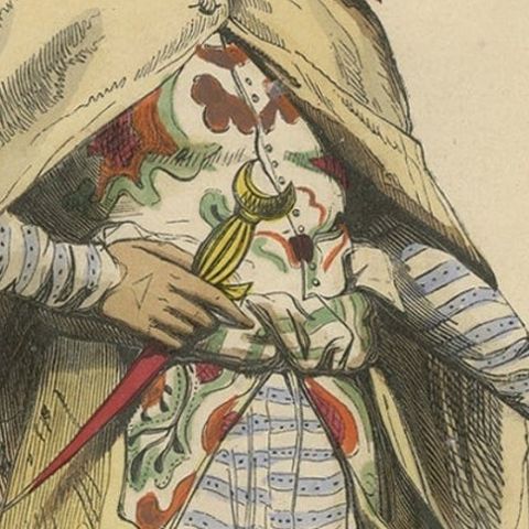 Original Antique Hand-Colored Print an Arab Nobleman, 1843, close-up 2