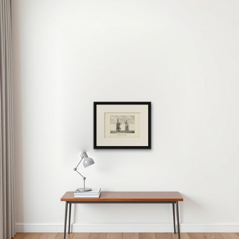 Antique Print of Burmese Costumes by Symes, '1800', shown framed on a wall
