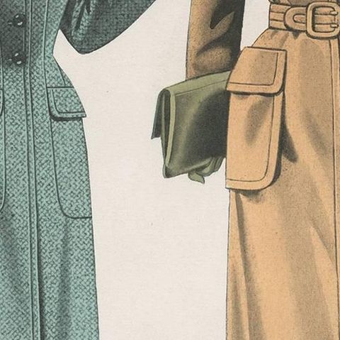 Vintage Fashion Print ‘Pl. 14213’ Published in Ladies Styles, 1951, close-up 2