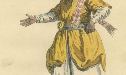 Habit of a Moorish Slave, North African Costume Engraving, 1749, close-up 5