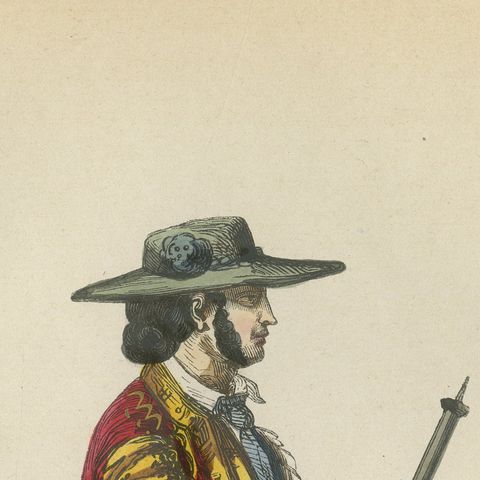 Spanish Bullfight Picador - Antique Costume Lithograph, c.1852, close-up 5
