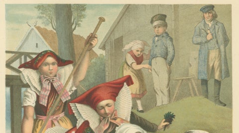 Spreewald Costume Scene, Prussia, Women in Boat, c.1875, close-up 4