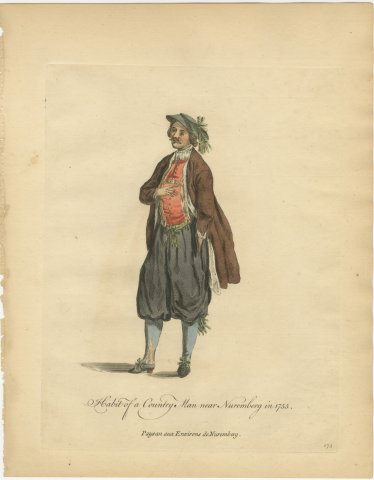 Country Man near Nuremberg in Red Waistcoat and Brown Coat, 1755, Jefferys 1757, view 2