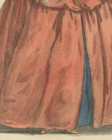 Lady in the Court of Queen Elizabeth in 1559, Jefferys Costume Plate, 1757, close-up 2