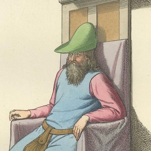 Antique Print of a Spanish Nobleman, 15th Century, by Bonnard, 1860, close-up 2