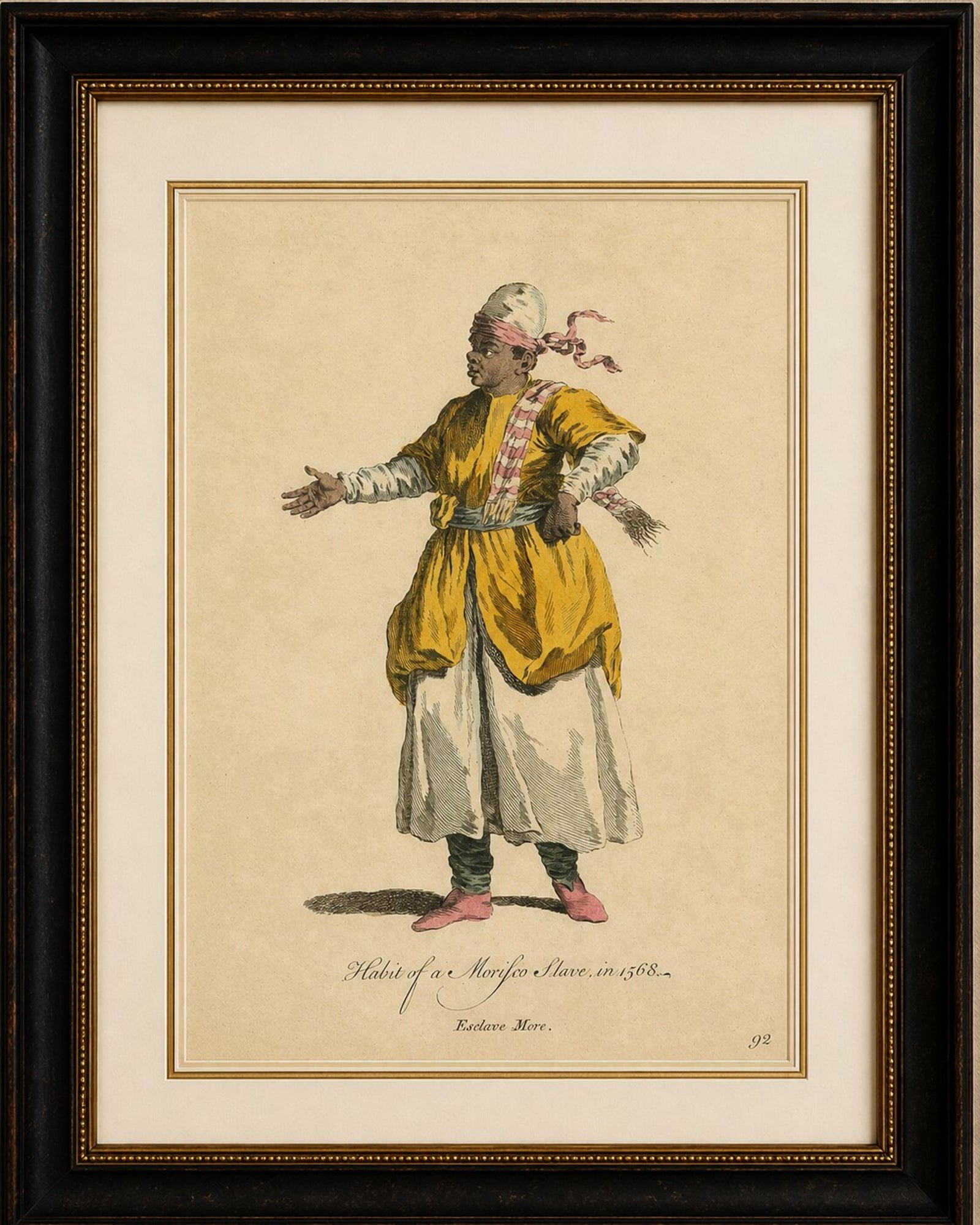 Habit of a Moorish Slave, North African Costume Engraving, 1749