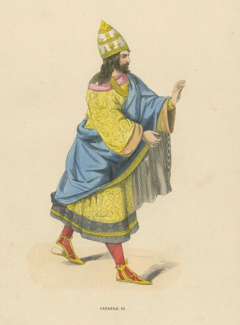 Imperial Majesty: Emperor Frederick III in 'Costume du Moyen Âge, 1847, close-up 4