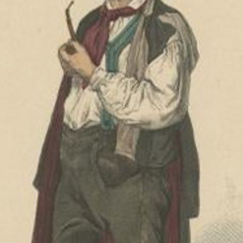 Antique Costume Print of a Farmer of the Black Forest, c.1880, close-up 1