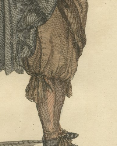 Physician in Holland in 1640, Hand Colored Jefferys Costume Plate, 1757, close-up 3