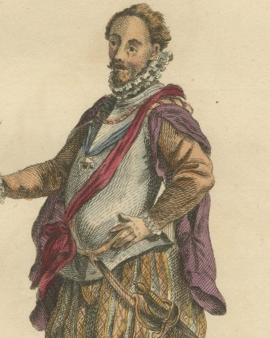 Governor of the Low Countries for the King of Spain in 1576, Jefferys, 1757, close-up 1