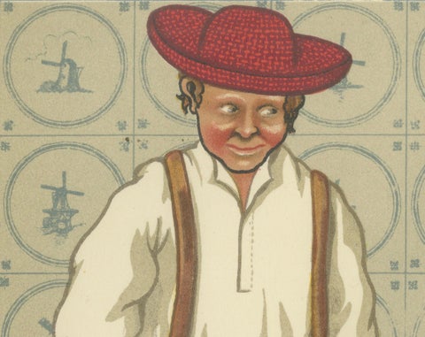 Traditional Market Day Costumes and Cheese Porters of West Friesland, c.1930, close-up 4